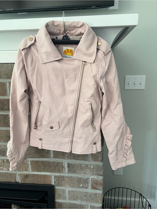 C&C California Other - C&C California Girls' Pale Pink Moto Jacket with Gold Hardware
